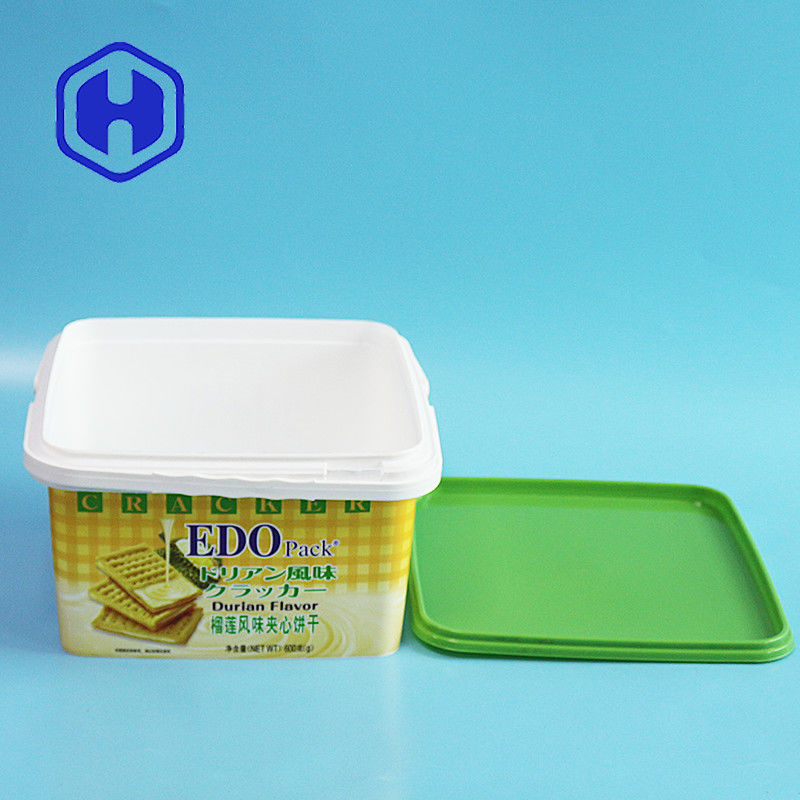 Luxury trang trí IML thùng nhựa Giáng sinh pho mát bánh quy đóng gói hộp bánh quy