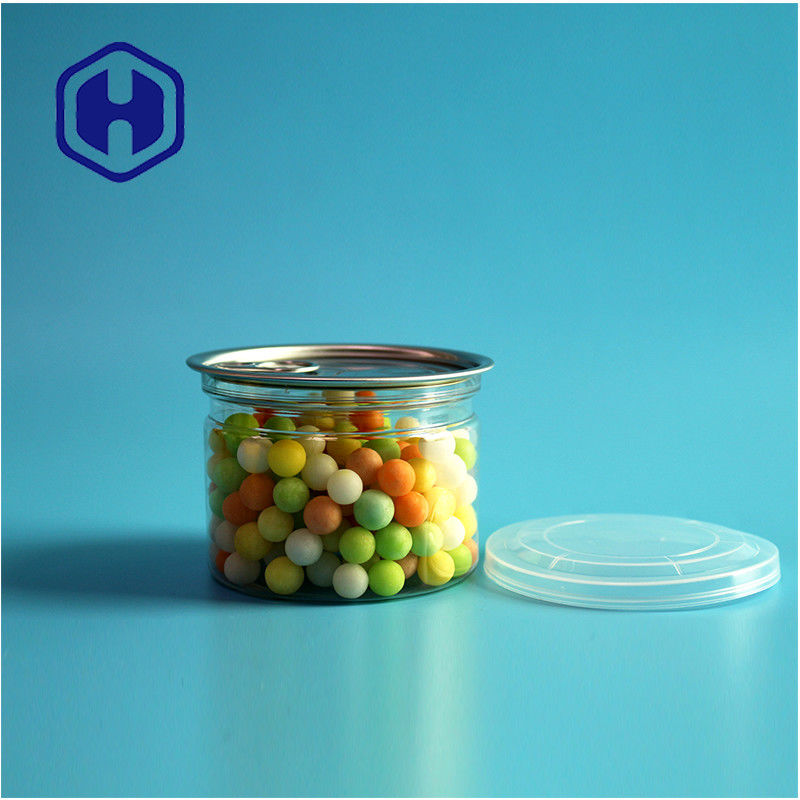 kẹo sô cô la đồ ăn nhẹ 250ml 8oz rõ ràng rõ ràng PET có thể đóng gói thực phẩm với dễ dàng mở đầu