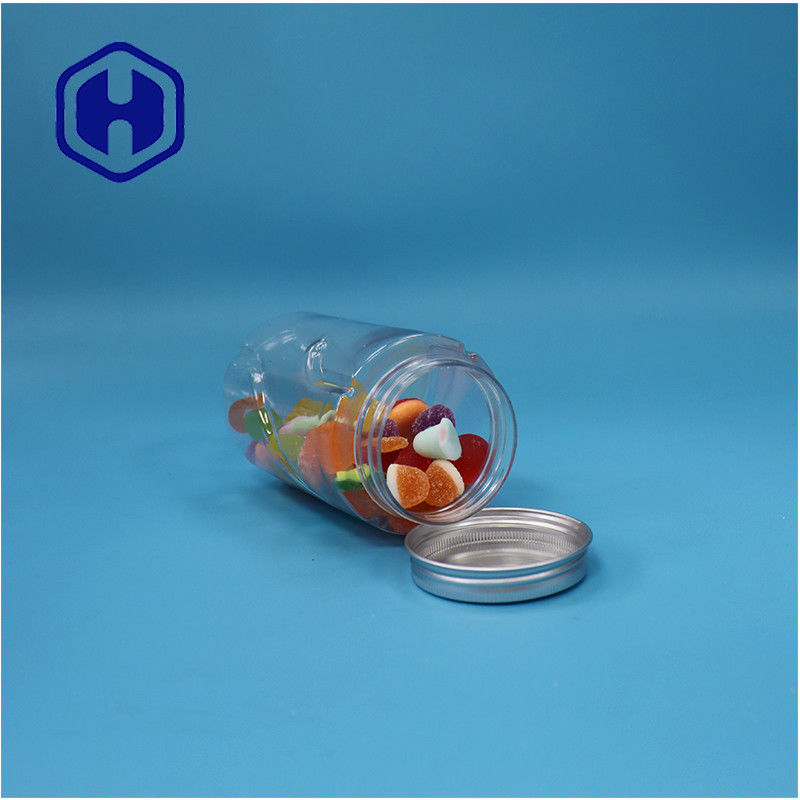 Hòn hình rõ ràng hạt PET hạt bạc hà kẹo đường đồ ăn cho trẻ em lọ nhôm nắp đầu