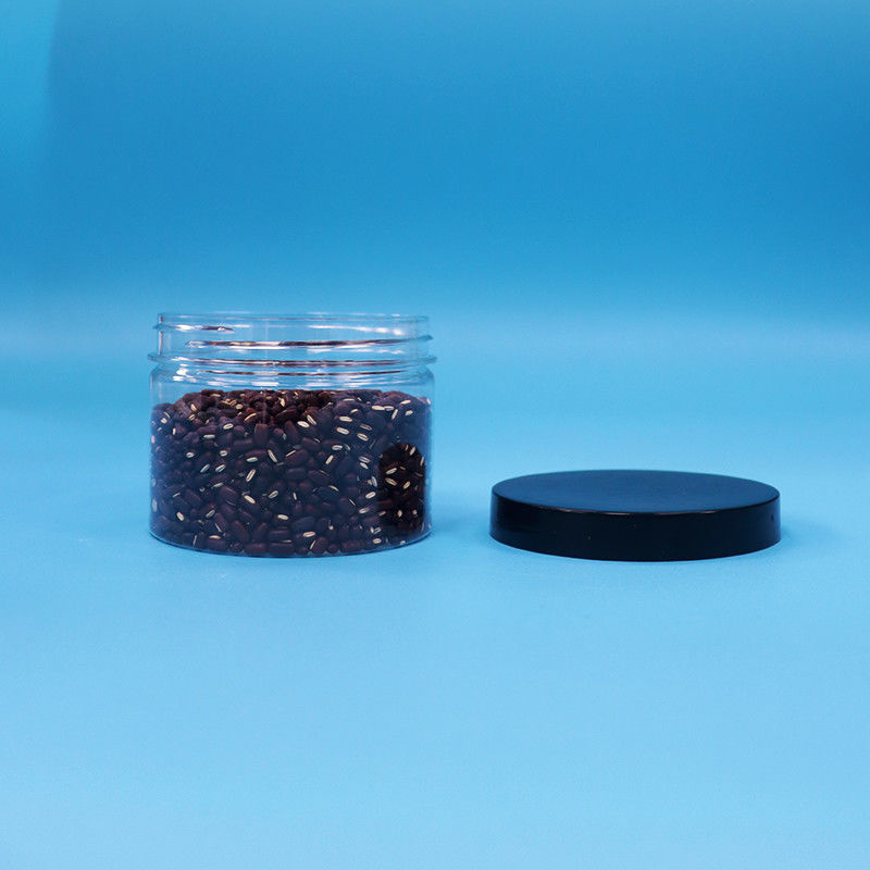 Nhìn qua hình miệng tròn PET bình nhựa cho hạt trà đen đồ chơi quà tặng kẹo Cooike