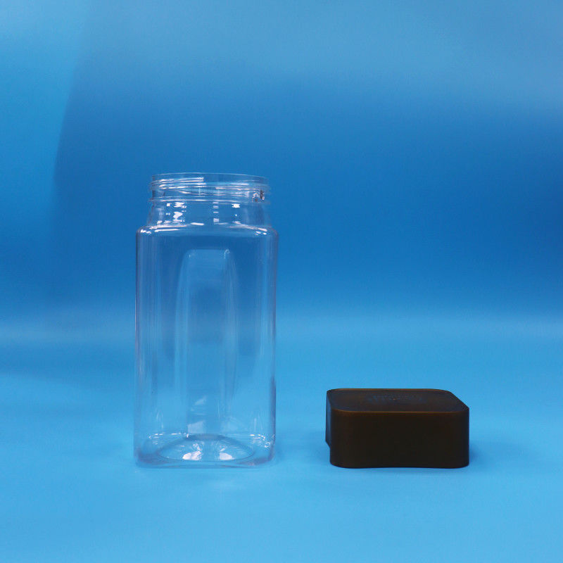 Thức ăn bánh quy rõ ràng kẹo chất lượng thực phẩm PET hình vuông hộp nhựa lưu trữ nắp vít