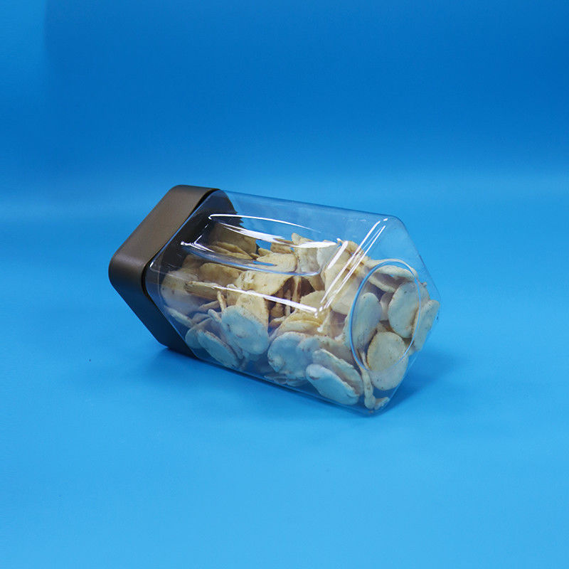 Thức ăn bánh quy rõ ràng kẹo chất lượng thực phẩm PET hình vuông hộp nhựa lưu trữ nắp vít