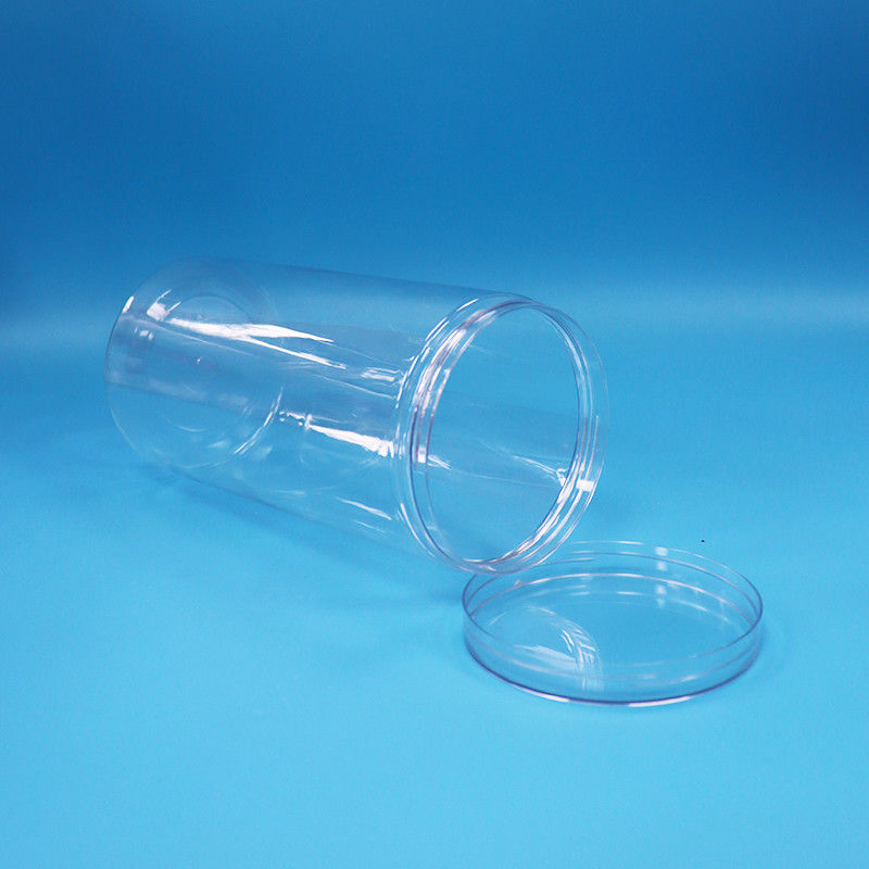 Đơn giản PET xi lanh Quanh loại thực phẩm nhựa kẹo bánh quy đồ ăn bình vít Clear Caps