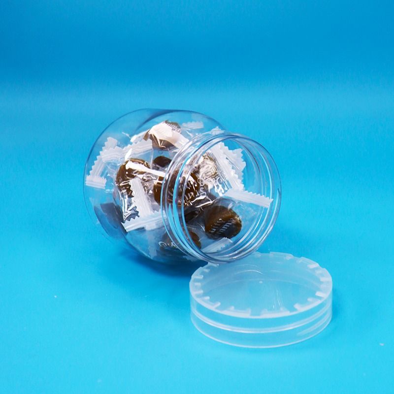 Chất lượng thực phẩm bánh quy kẹo nhỏ rỗng tinh tế PET lọ nhựa chống giả mạo Mũ vít