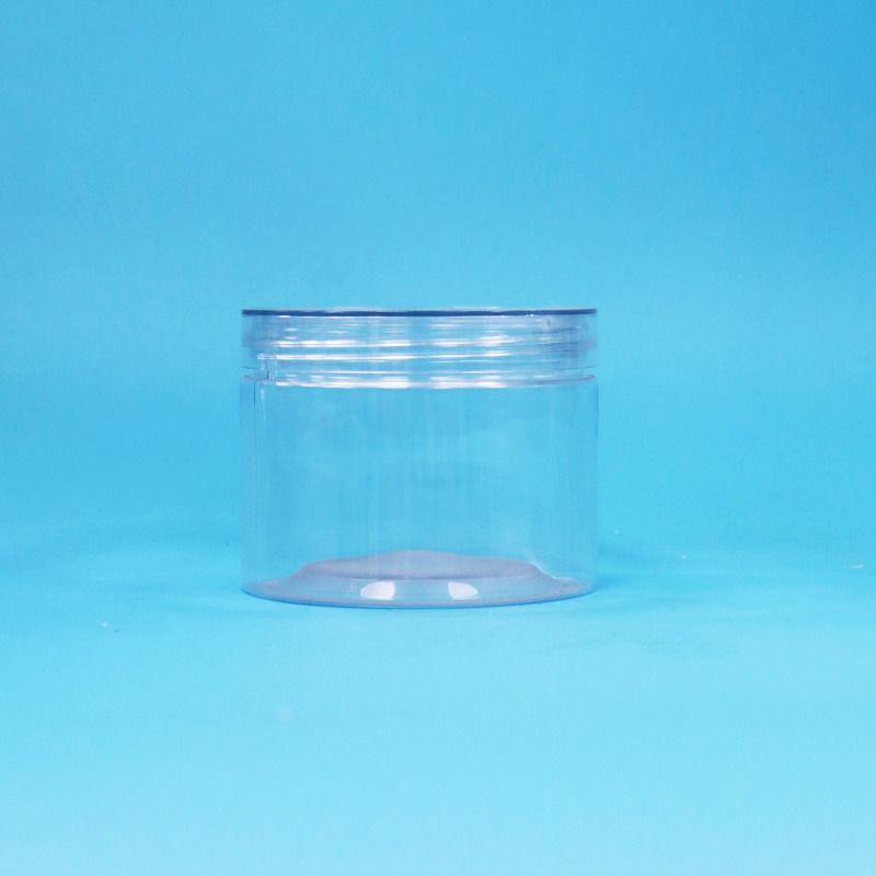 Thức ăn chất lượng Transparent PET nhựa Dry Food kẹo hạt quà bình vít nắp phẳng