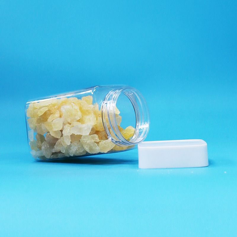 Hũ đựng đồ ăn nhẹ, kẹo bằng nhựa PET trong suốt, không chứa BPA, nắp vặn màu trắng, hình vuông