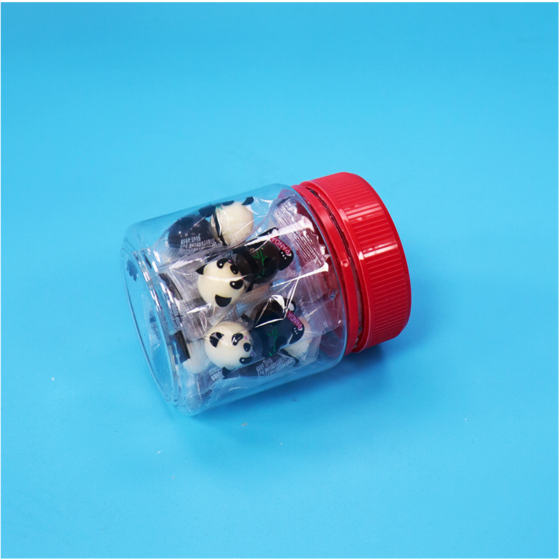 Hũ nhựa PET trong suốt có nắp vặn màu đỏ, nhỏ, rỗng, dùng đựng thực phẩm, đạt chuẩn, dùng đựng các loại hạt ngọt