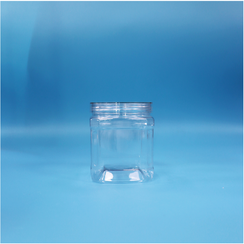 Hũ PET vuông trong suốt 500 ml đựng quả sung khô, dừa bào, ô mai