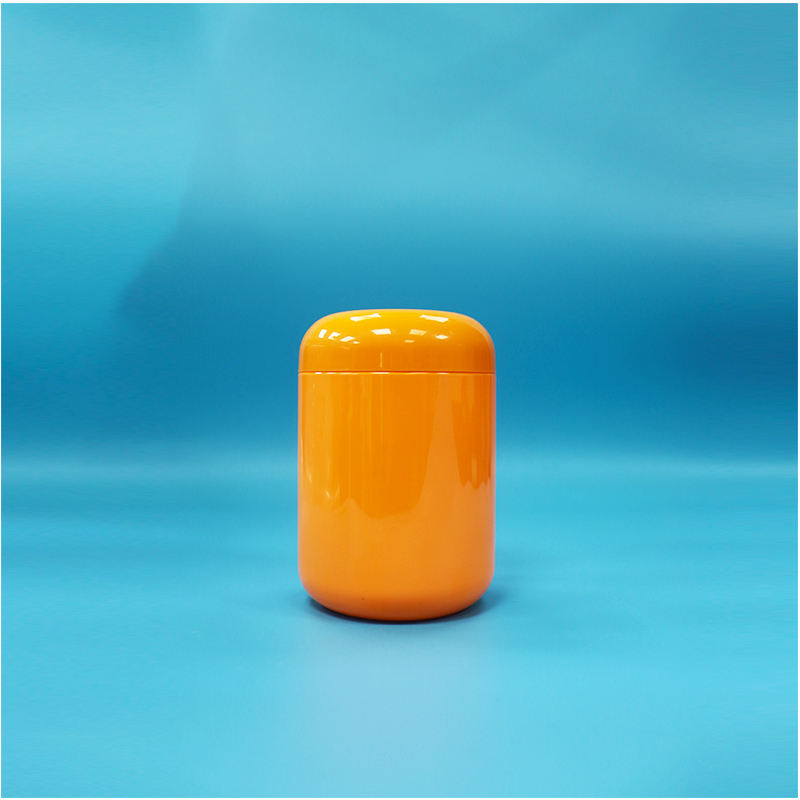 Hũ nhựa tròn màu cam 1000ml đựng ngũ cốc và bột óc chó mè đen
