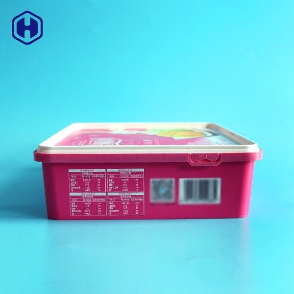 PP nhựa IML Hộp L25.7 * W21.3 * H6.9 480g Bánh đóng gói trái cây khô