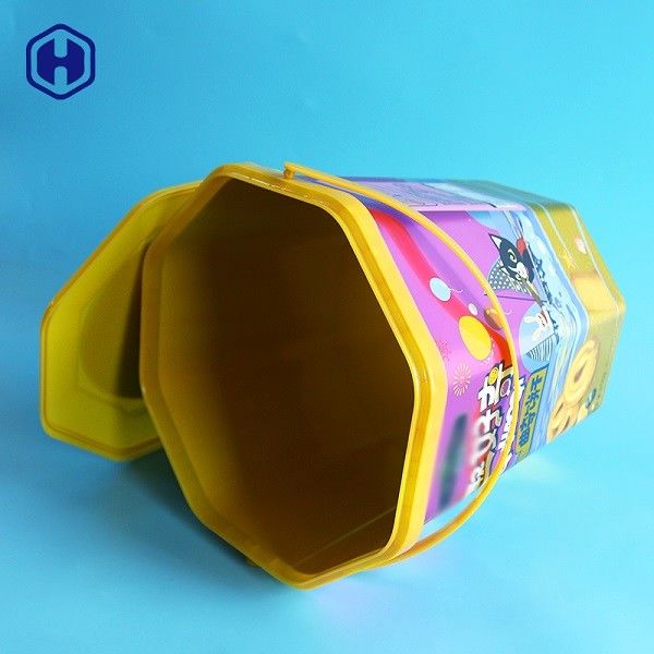 Octagon Shape IML Xô 1.96 Gallon 8.25L Hộp đựng bánh quy bằng nhựa