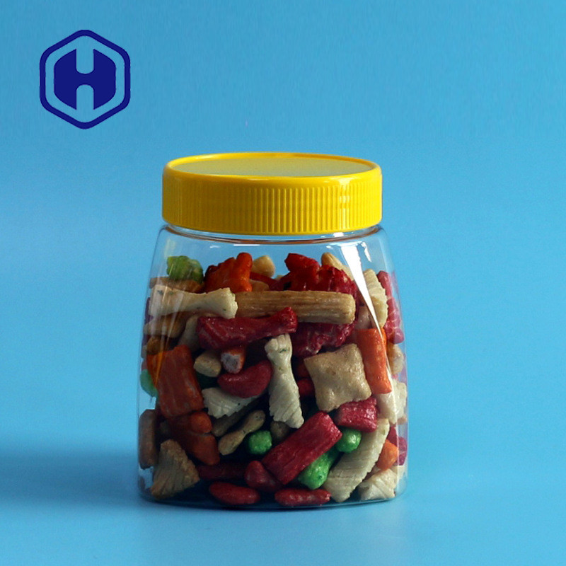 480ml Hũ ngọt bằng nhựa PET dùng một lần có nắp Kẹo mềm đường an toàn cho thực phẩm