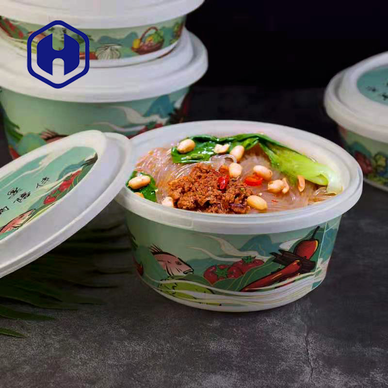 Thermoformed IML Fast Food Take Away Bao bì Khay nhựa có nắp 1300ml Chống rò rỉ