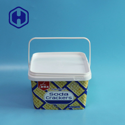 Bánh quy Snack rỗng 3L Bao bì Hộp nhựa vuông có tay cầm có nắp