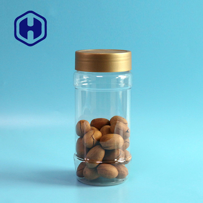 Chai nhựa PET 1000ml Vít vàng Đầu tròn Đồ ăn nhẹ Hạt cà phê trong suốt