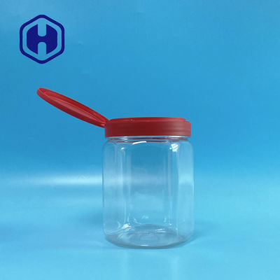 Flip Top Lọ nhựa PET trong suốt hình lục giác cho muối tắm 660ml