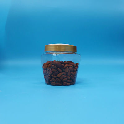 Nhựa PET loại thực phẩm miệng rộng trong suốt bánh quy kẹo bình với vít nắp phẳng