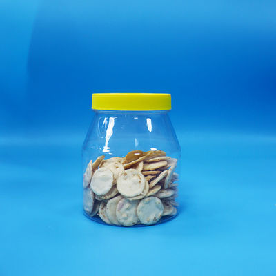 Large Wide Mouth 900ml Transparent Cookie Sweet Sugar PET Plastic Jar Screw Lid