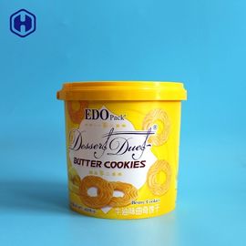 Bánh quy kem IML Xô Tùy chỉnh màu vàng rỗng Thùng nhựa xi lanh