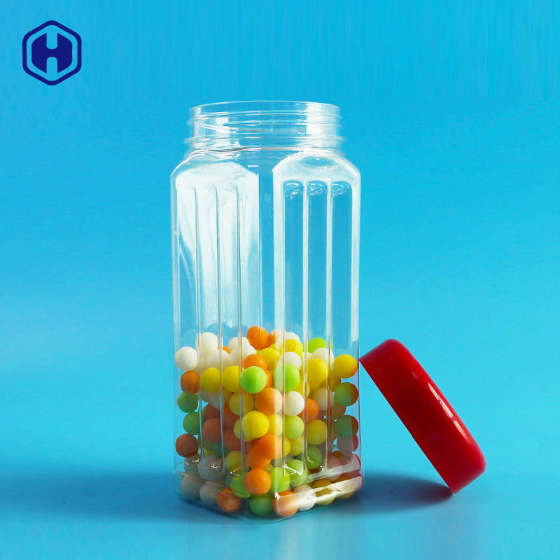 Chiều cao 171mm PET Hũ vuông Hạt điều Số lượng lớn Hạt điều Trà thơm Rau củ khô 560ml