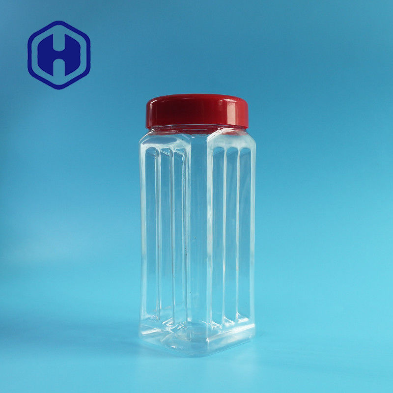 Chiều cao 171mm PET Hũ vuông Hạt điều Số lượng lớn Hạt điều Trà thơm Rau củ khô 560ml