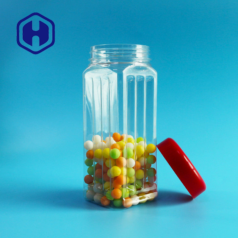 Chiều cao 171mm PET Hũ vuông Hạt điều Số lượng lớn Hạt điều Trà thơm Rau củ khô 560ml