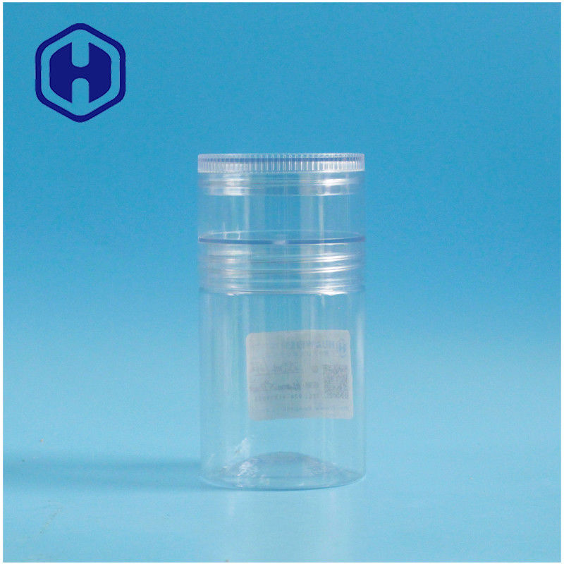 Hũ nhựa PET 240ml H92mm Nắp vặn 2 lớp Dán thanh mứt Bánh quy rỗng