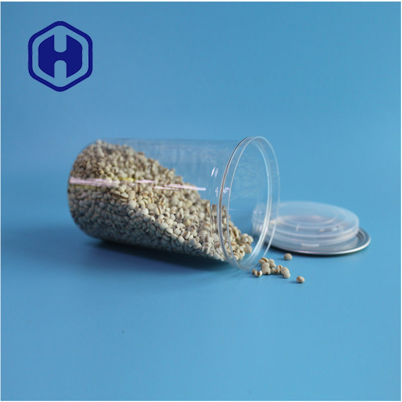 Thực phẩm biển hạt thực phẩm an toàn minh bạch tái chế PET tròn thực phẩm hộp với dễ dàng mở đầu