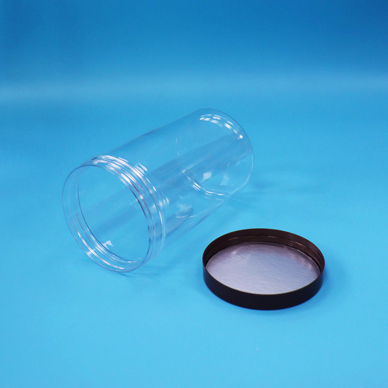 Nhựa tròn rõ ràng PET đồ ăn nhẹ trái cây thực phẩm kẹo bình bình thường vít đầu nắp