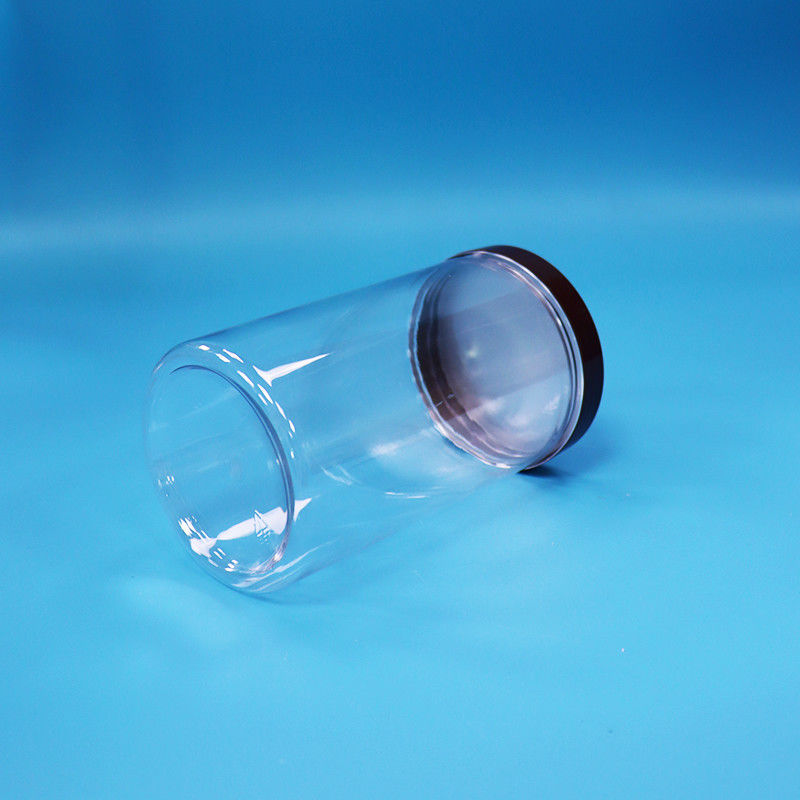 Nhựa tròn rõ ràng PET đồ ăn nhẹ trái cây thực phẩm kẹo bình bình thường vít đầu nắp