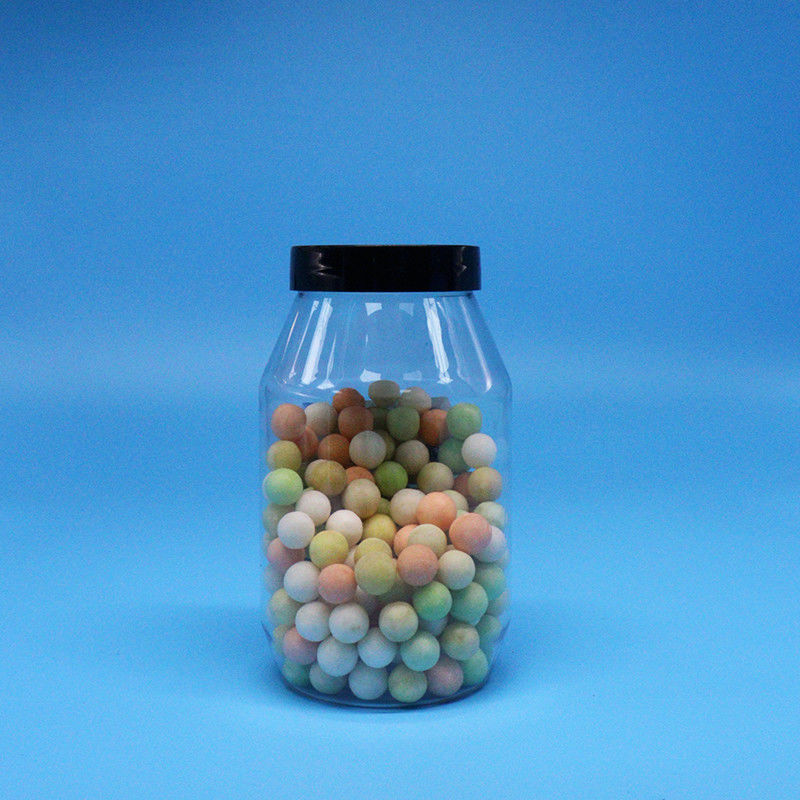 bánh quy kẹo hạt chất lượng cao rõ ràng tròn rộng miệng PET hộp nhựa nắp