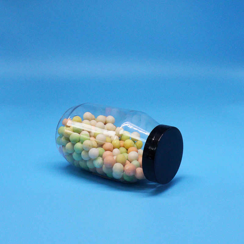 bánh quy kẹo hạt chất lượng cao rõ ràng tròn rộng miệng PET hộp nhựa nắp