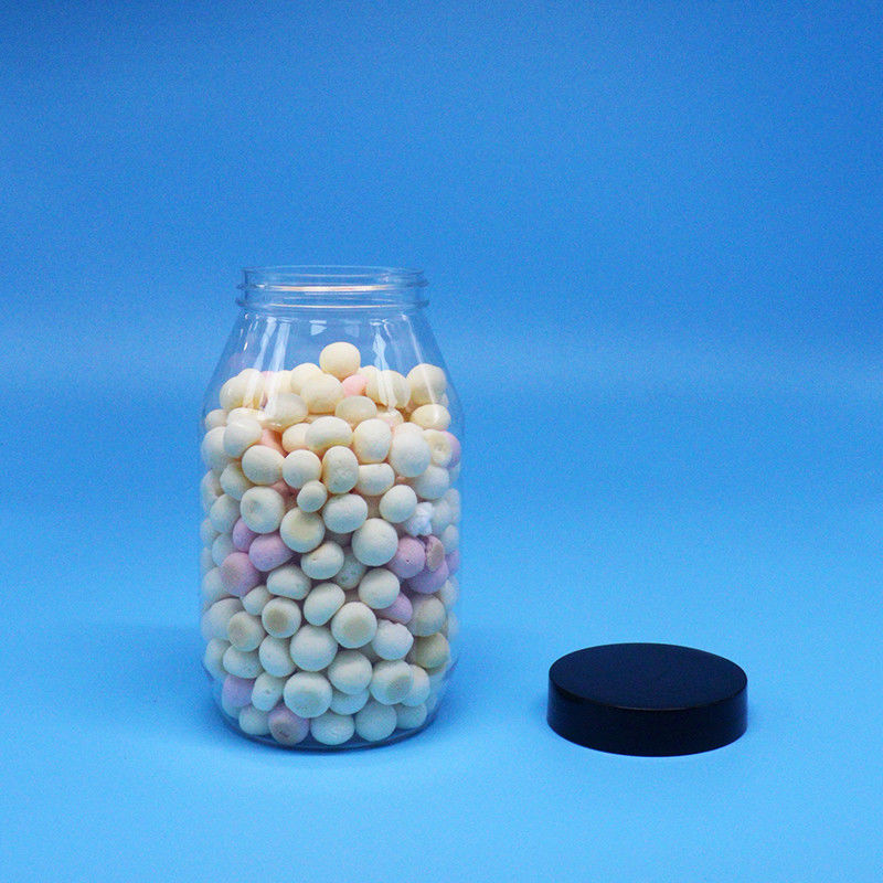 bánh quy kẹo hạt chất lượng cao rõ ràng tròn rộng miệng PET hộp nhựa nắp