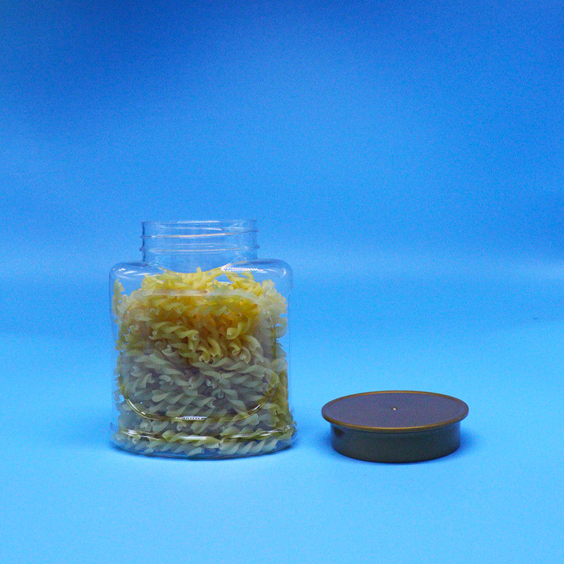 Không khí kín PET rõ ràng chất lượng thực phẩm nhựa bình vít nắp cho thực phẩm kẹo bánh quy hạt