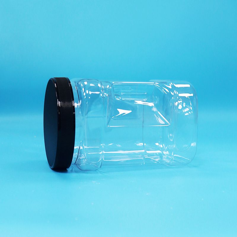 Trái cây khô và các loại hạt trong suốt hình vuông PET nhựa cầm thùng