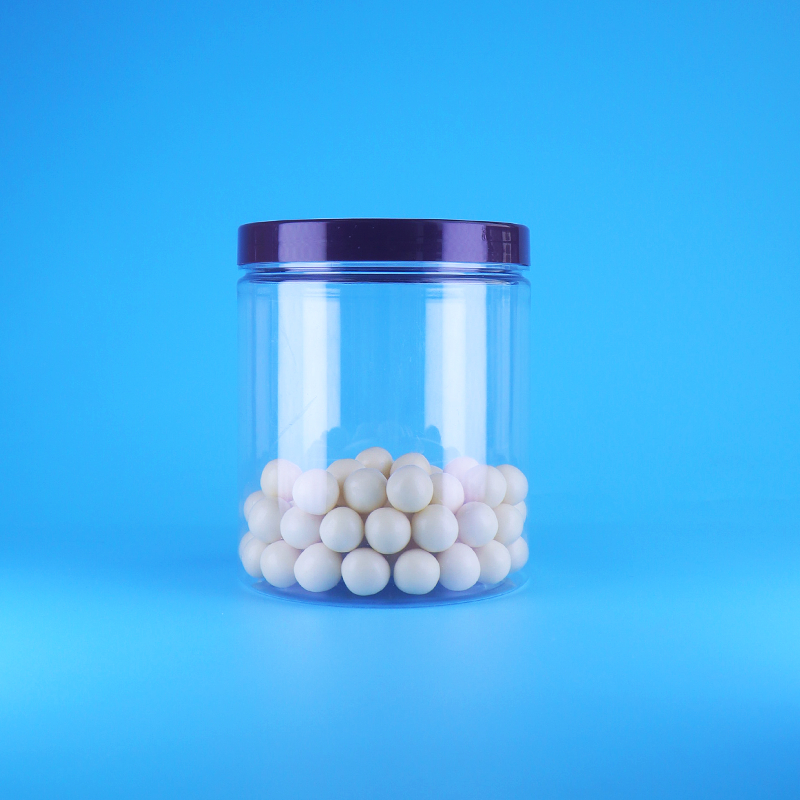 Hũ nhựa PET trong suốt hình tròn cao kín khí dùng cho thực phẩm, nắp vặn phẳng