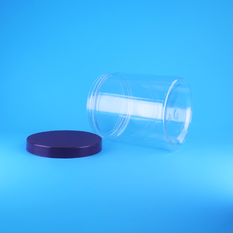 Nắp vặn phẳng chống rò rỉ, tròn, trong suốt bằng nhựa PET, dùng cho các loại trái cây khô ngọt, không chứa BPA, thiết kế tùy chỉnh cho thực phẩm khô