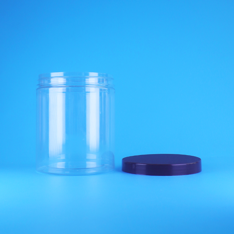 Nắp vặn phẳng chống rò rỉ, tròn, trong suốt bằng nhựa PET, dùng cho các loại trái cây khô ngọt, không chứa BPA, thiết kế tùy chỉnh cho thực phẩm khô