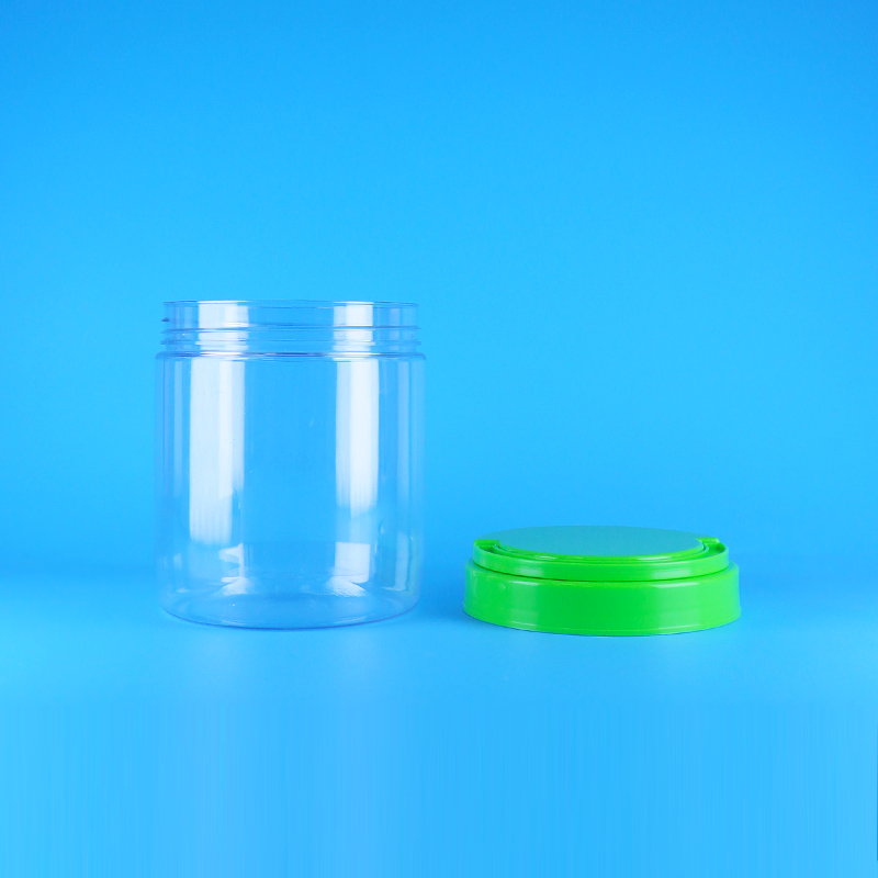 Hũ đựng bơ đậu phộng tròn trong suốt bằng nhựa PET rỗng có thể niêm phong bằng nắp vặn không chứa BPA