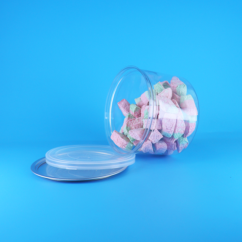 Hũ tròn PET trong suốt nắp mở dễ dàng bằng nhựa cho thực phẩm, kẹo, bánh quy, đồ ăn nhẹ, trà