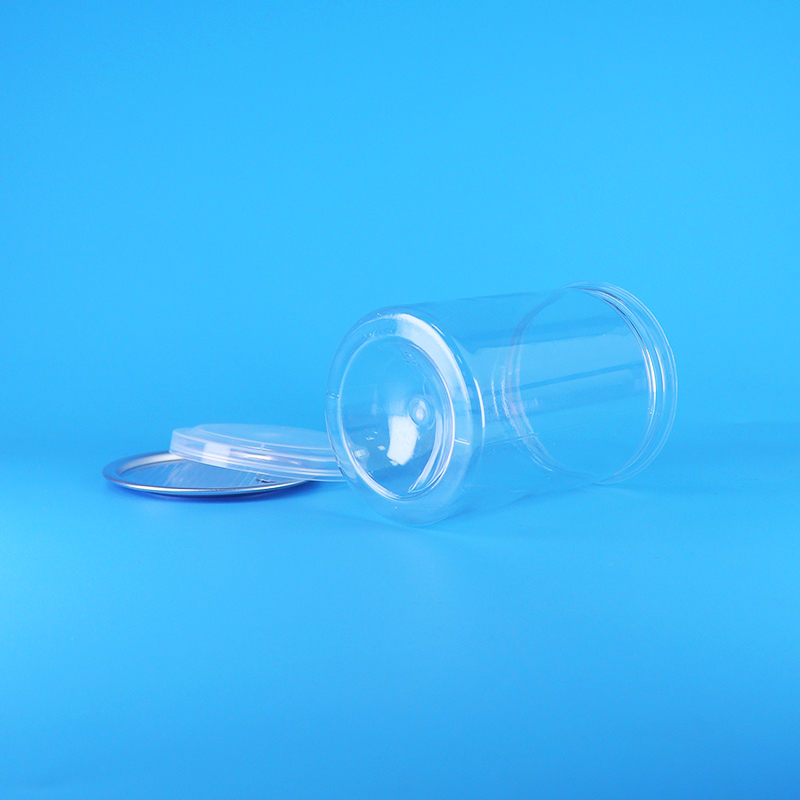 Hũ nhựa PET trong suốt hình tròn không chứa BPA đựng kẹo, sữa chua, thức ăn trẻ em, bánh quy, nắp PE