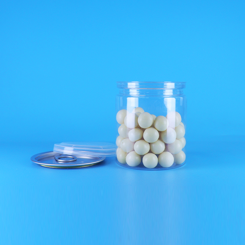 Chất chống rò rỉ dễ dàng mở nắp rõ ràng tròn đồ ăn nhẹ kẹo kẹo PET hộp nhựa đồ ăn đóng gói