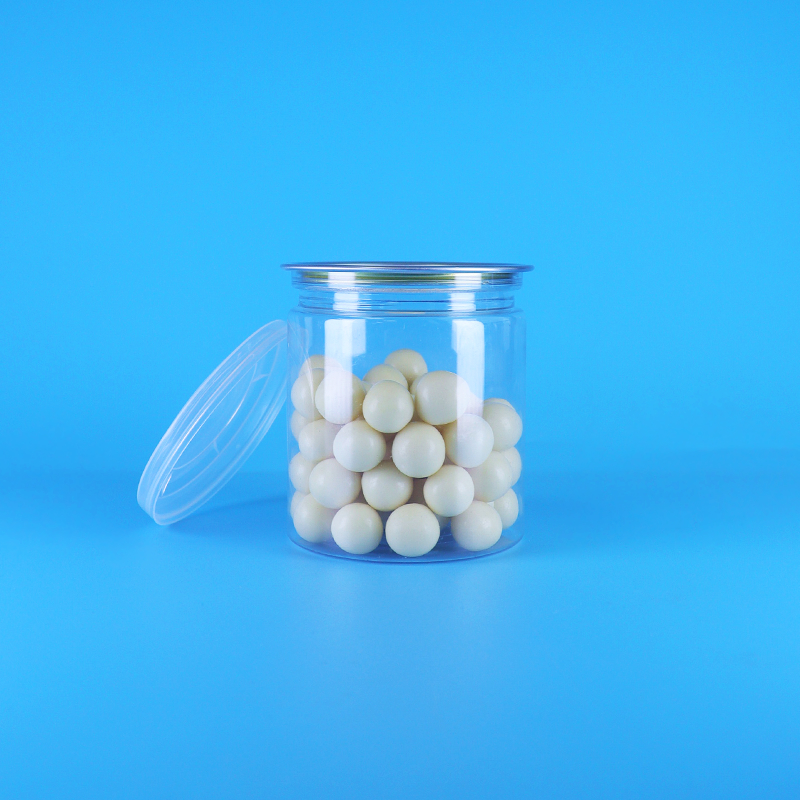 Chất chống rò rỉ dễ dàng mở nắp rõ ràng tròn đồ ăn nhẹ kẹo kẹo PET hộp nhựa đồ ăn đóng gói