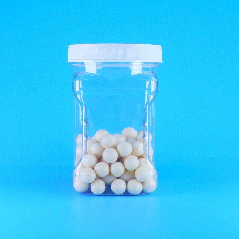 Hũ bánh quy nhân mè bột ngô PET nắp vặn nhựa trong suốt, tay cầm vuông, không chứa BPA