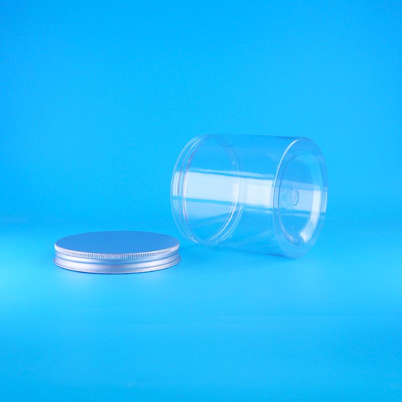 Thủy tinh thể chất dễ dàng mở nắp thực phẩm cà phê kẹo bánh quy hoa hồng trà nhựa tinh khiết PET lọ