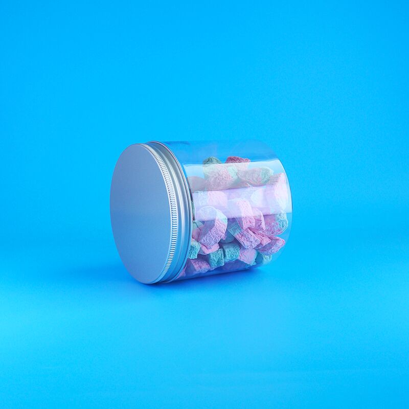 Vòng nhôm dễ mở nắp thực phẩm kẹo bánh quy hoa ngọc trai trà nhựa Clear PET Jar