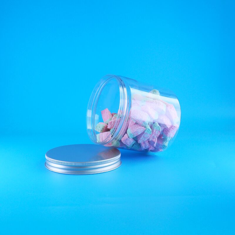 Vòng nhôm dễ mở nắp thực phẩm kẹo bánh quy hoa ngọc trai trà nhựa Clear PET Jar