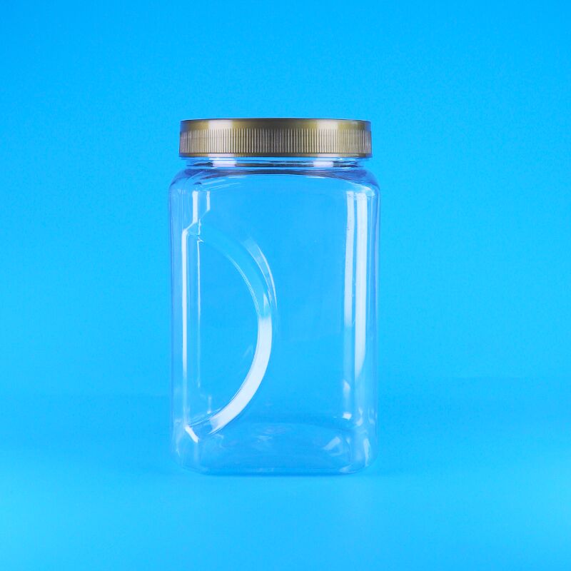 PET hình vuông rõ ràng Brown nắp nhựa Bánh kẹo loại thực phẩm