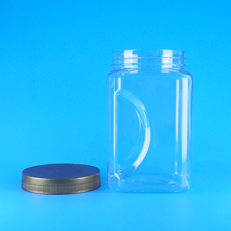 PET hình vuông rõ ràng Brown nắp nhựa Bánh kẹo loại thực phẩm