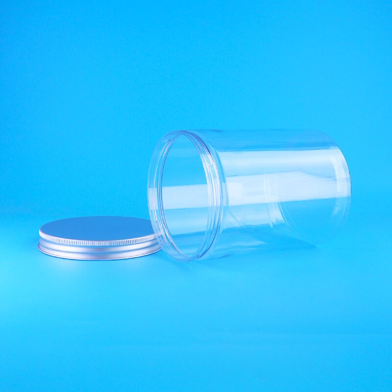 Hũ PET trong suốt hình tròn nắp vặn phẳng, miệng rộng, dùng cho thực phẩm, đựng ô liu, chà là đỏ, bắp rang bơ